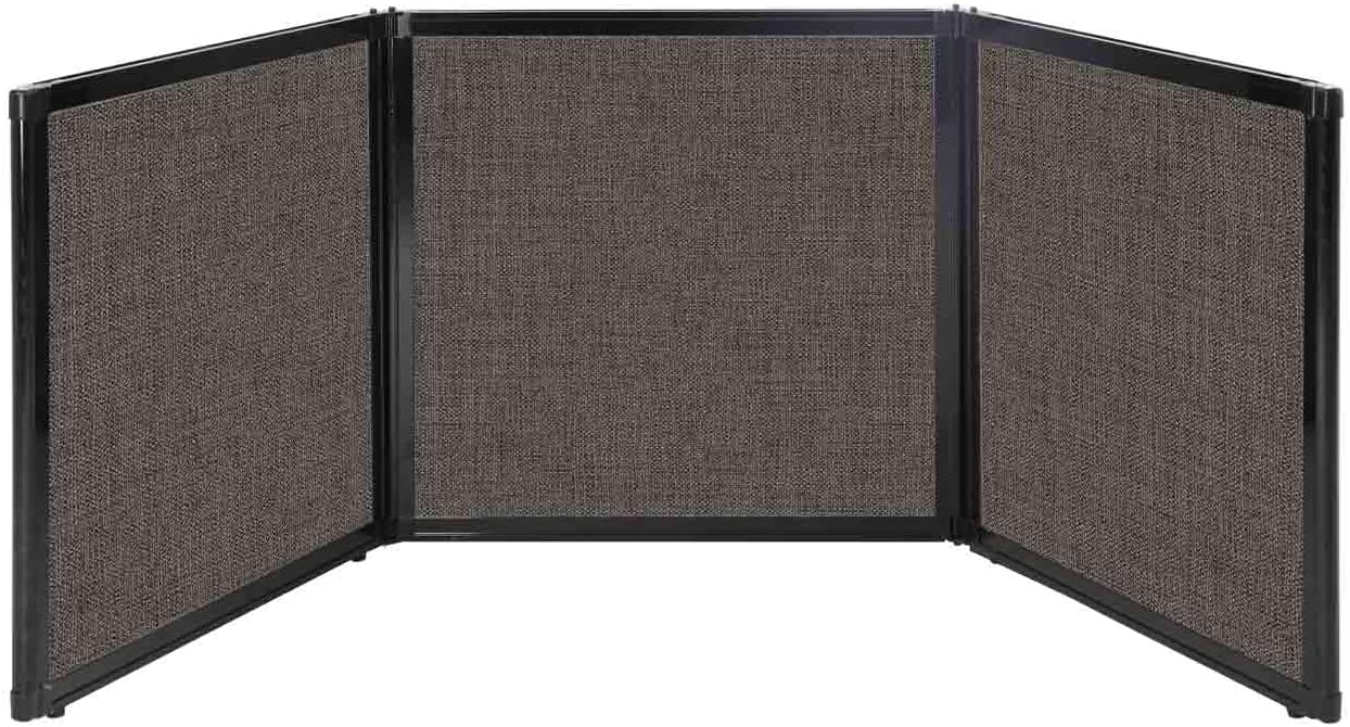 Versare Folding Tabletop Display | 3-Panel Partition | Lightweight Portable Workspace Divider | Mocha 78" x 24"