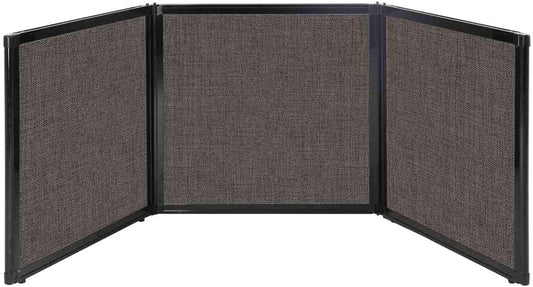 Versare Folding Tabletop Display | 3-Panel Partition | Lightweight Portable Workspace Divider | Mocha 78" x 24"