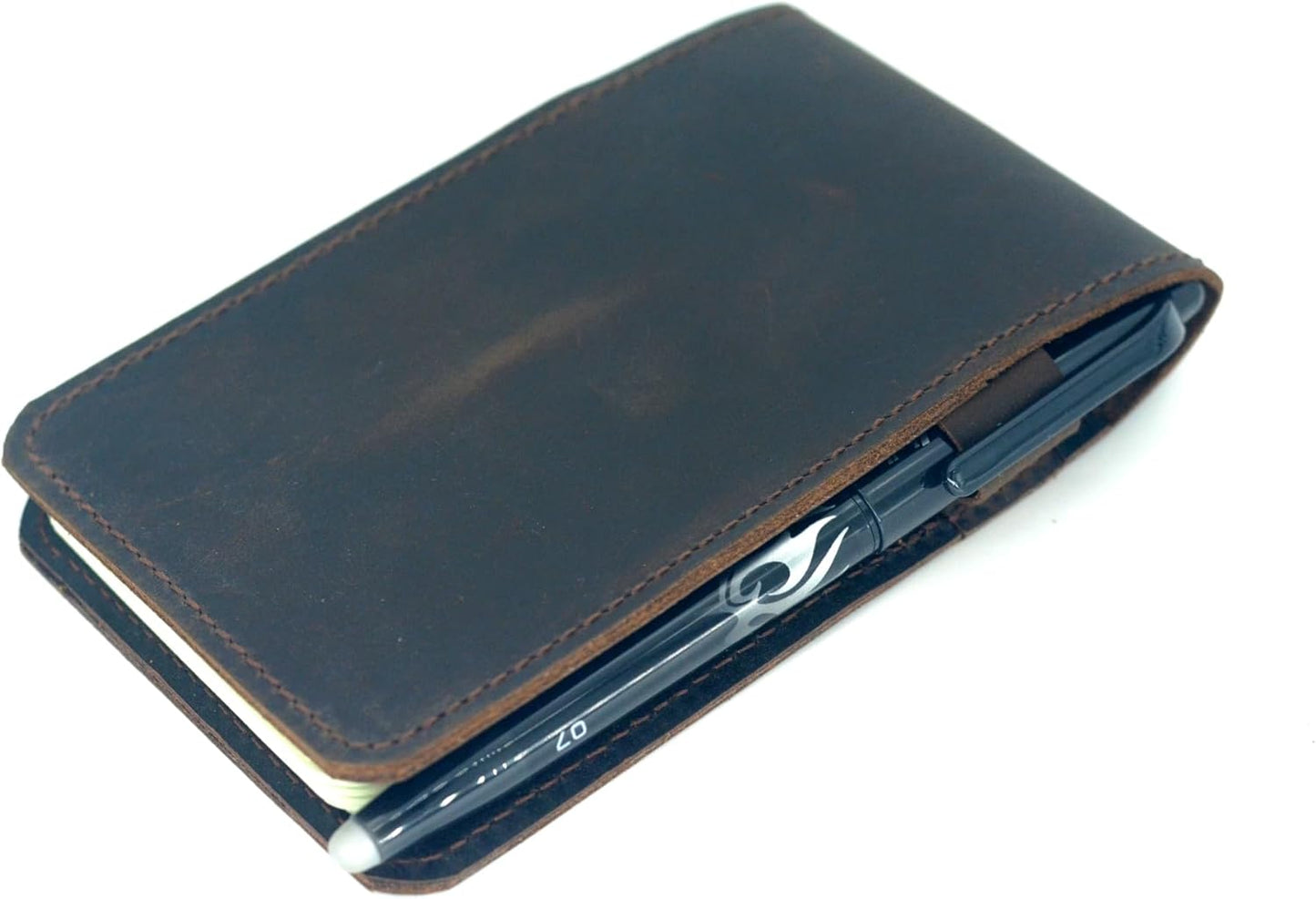 JJNUSA Leather Cover for Rite in the Rain Spiral Notebooks 3" x 5" Distressed Genuine Leather Cover for Memo Notebook Cover Pocket Notebook 3" x 5" (Dark Brown)