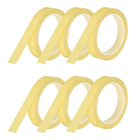 MECCANIXITY 6 Rolls Whiteboard Tape Graphic Chart Tape 18mm 54.7 Yard Art Tape Thin Self-Adhesive Pinstripe Tape Masking Tape for Gift Wrapping Craft Supplies, Light Yellow