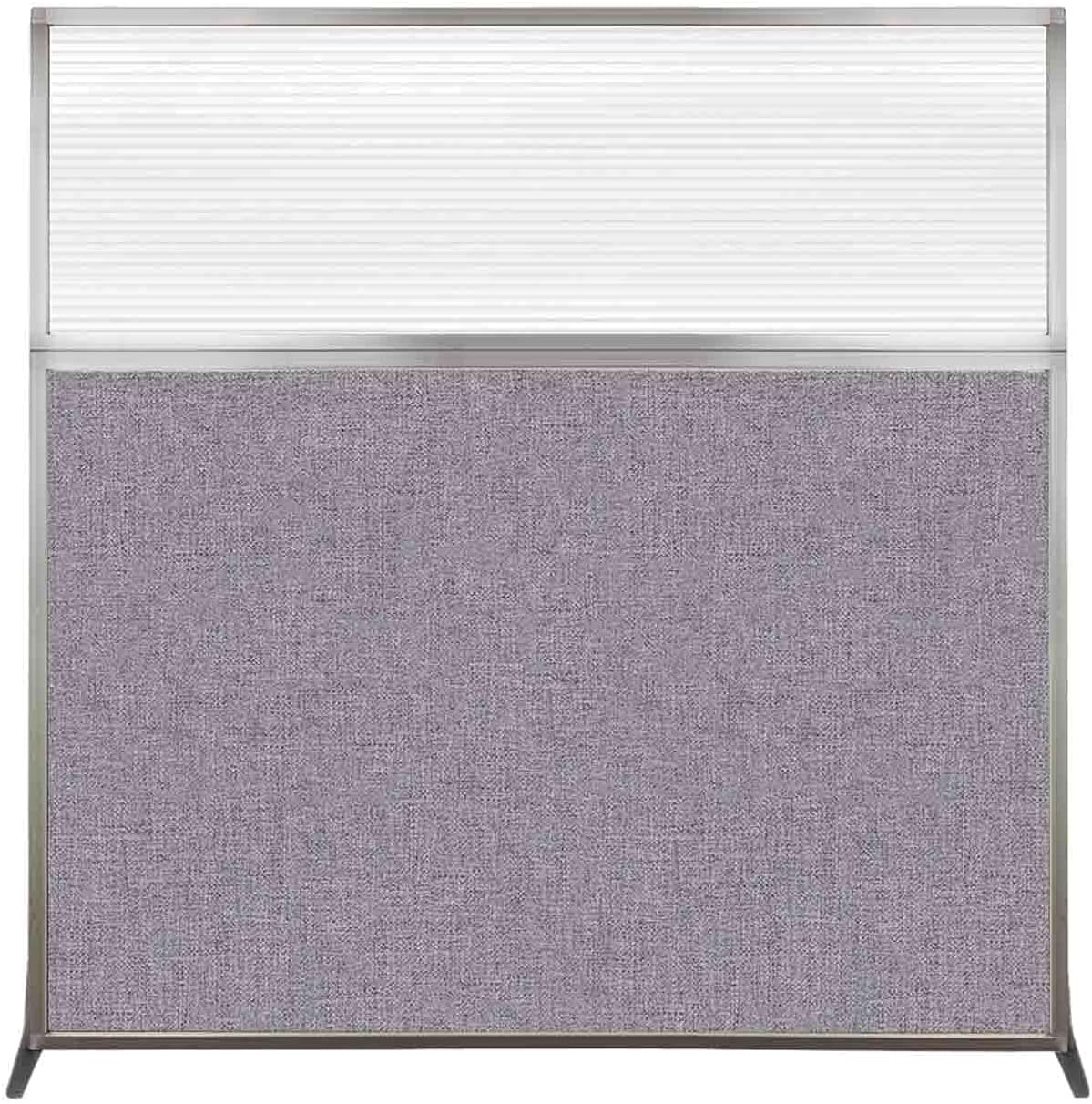 Versare Hush Screen Portable Room Divider | Workstation Wall Divider | Freestanding Privacy Hush Panels | Clear Fluted Windows | Fabric Office Divider Screen | Great for Room Separation