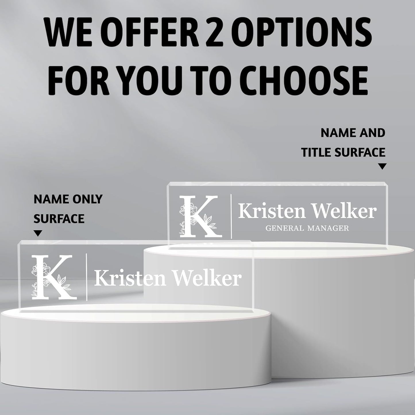 Personalized Desk Name Plates, Acrylic Engraved Name Plate for Desk, Custom Office Gifts & Desk Decor for Women Men, Employee Appreciation Gifts for Boss Teacher Nurse