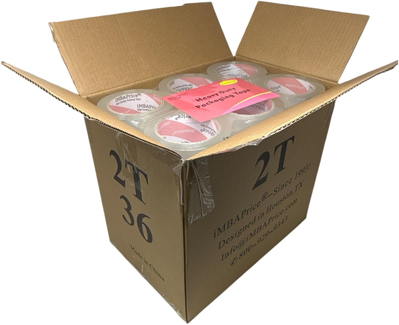 iMBAPrice 2 Inches Clear Packing Tape, 36 Rolls x 110 Yards Storage Box Sealing Packaging Tape Refill for Packaging and Shipping,Total 3960 Yards