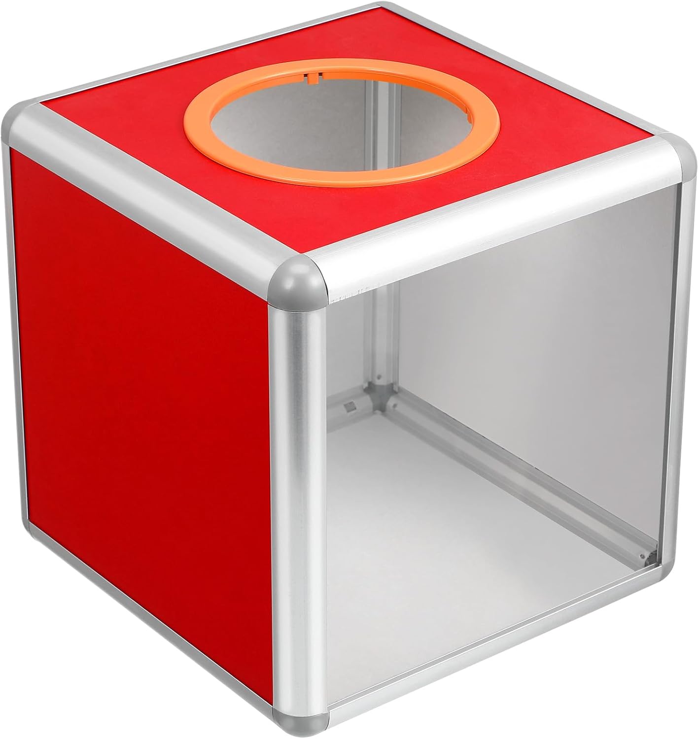 Transparent Lottery Box,20CM Removable Suggestion Ticket Box, Square Donation Collection Case Storage Bin for Raffle Ball Game Case Voting Ballot Aluminum Alloy