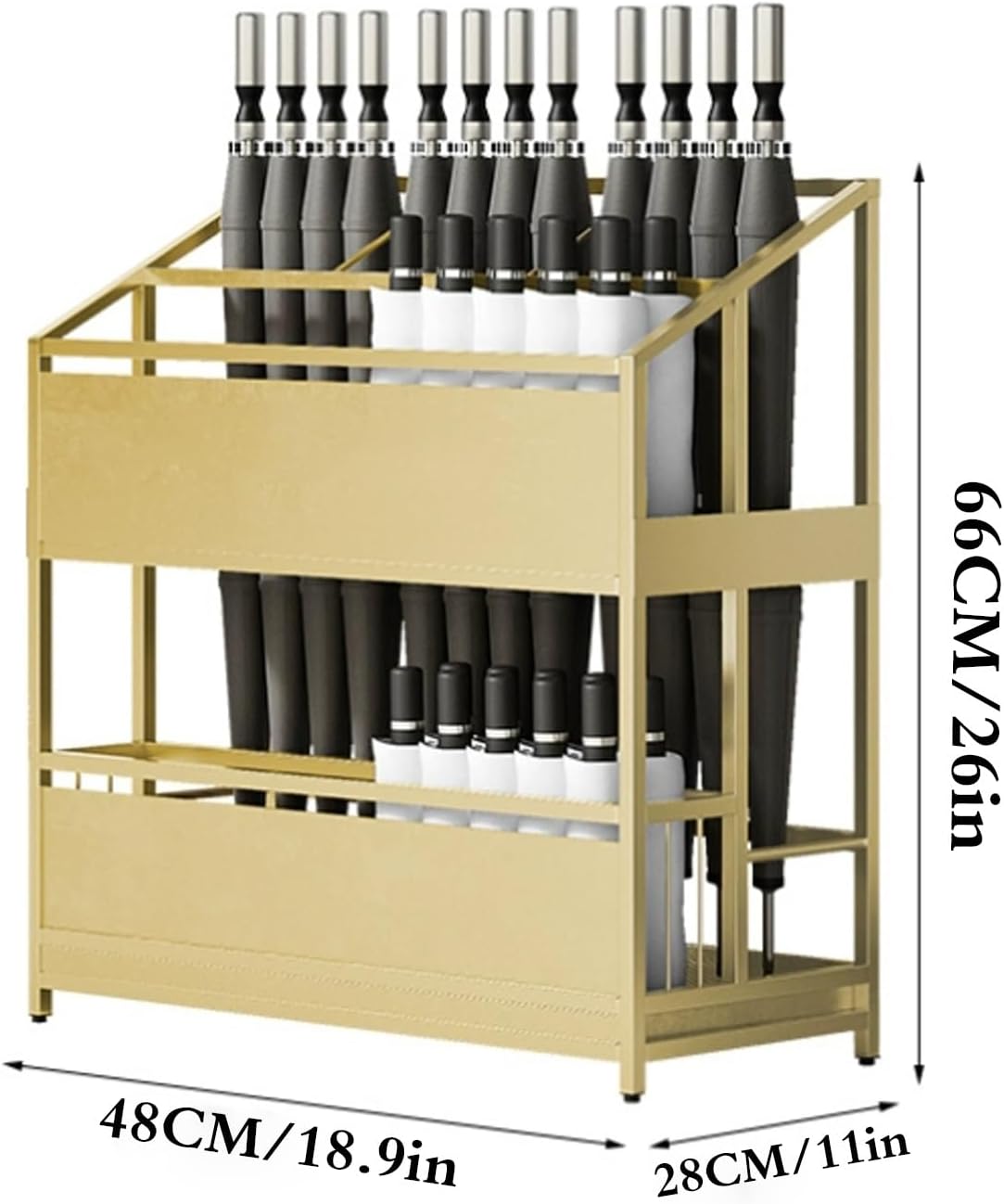 Umbrella stand indoor entryway,umbrella base stand,Umbrella Stand Racks Commercial Metal Umbrella Holder,School Office Hotel Corridor Entrance Umbrella Organizer,umbrella holder for entryway(Gold,48*2