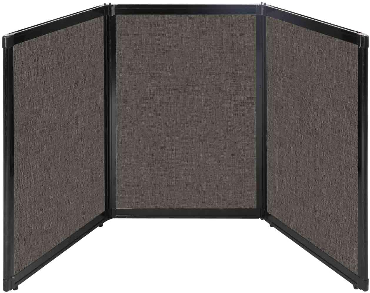 Versare Folding Tabletop Display | 3-Panel Partition | Lightweight Portable Workspace Divider | Mocha 78" x 36"