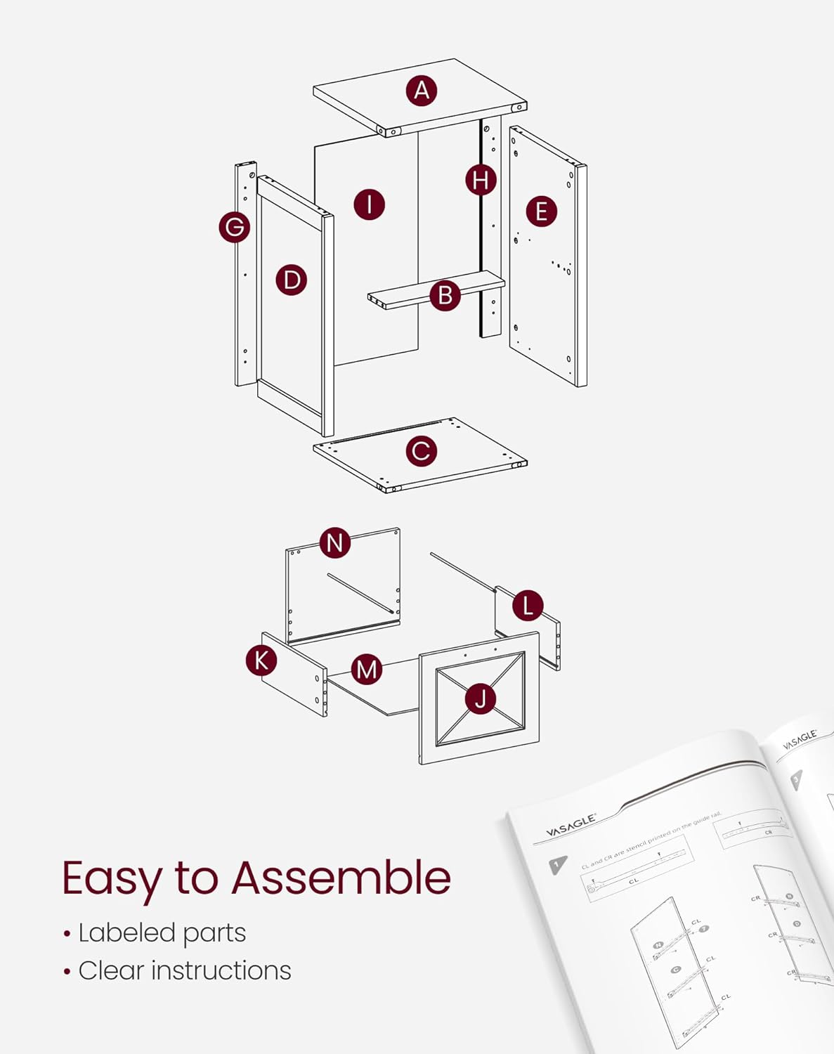 VASAGLE File Cabinet, Filing Cabinet with 2 File Drawers, Printer Stand, Fit A4, Letter Size, Hanging File Folders, Modern Farmhouse Style, for Home Office, Honey Brown UOFC048T41
