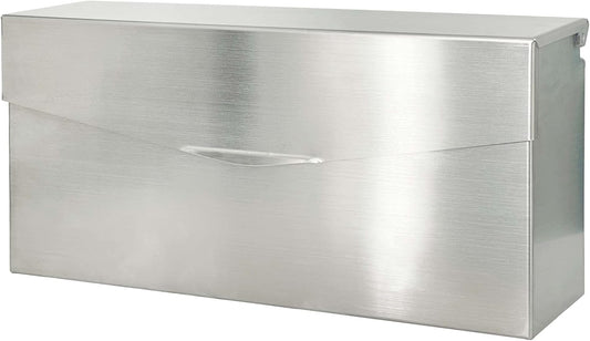 Pochar Rainproof Stainless Steel Mailbox for Walls, Heavy Duty Wall Mounted Mailbox - 14.75'' x 3.75'' x 7'' Rust Proof Steel Dropbox with Rainproof Design(Silver)