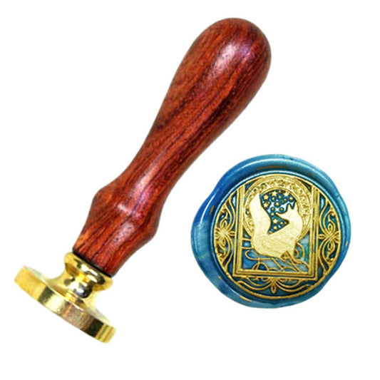 Starry Fox Wax Sealing Stamp with Removable Brass Head Wooden Handle - Retro Vintage Animal Sealing Wax Stamp for Letter Cards Invitations