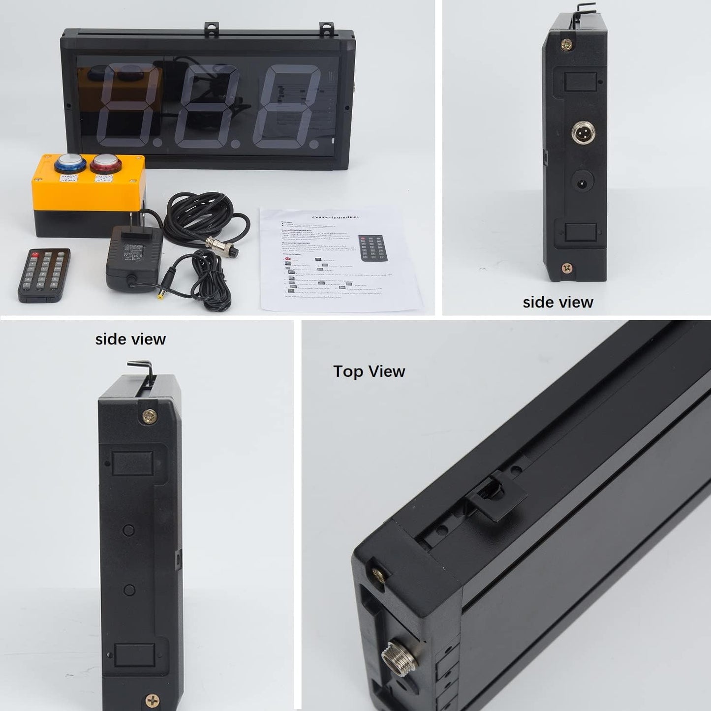Digital Lap Counter 4 Inch Up Down with Switch Box Remote Red Track Shop School Factory Sports Production Line