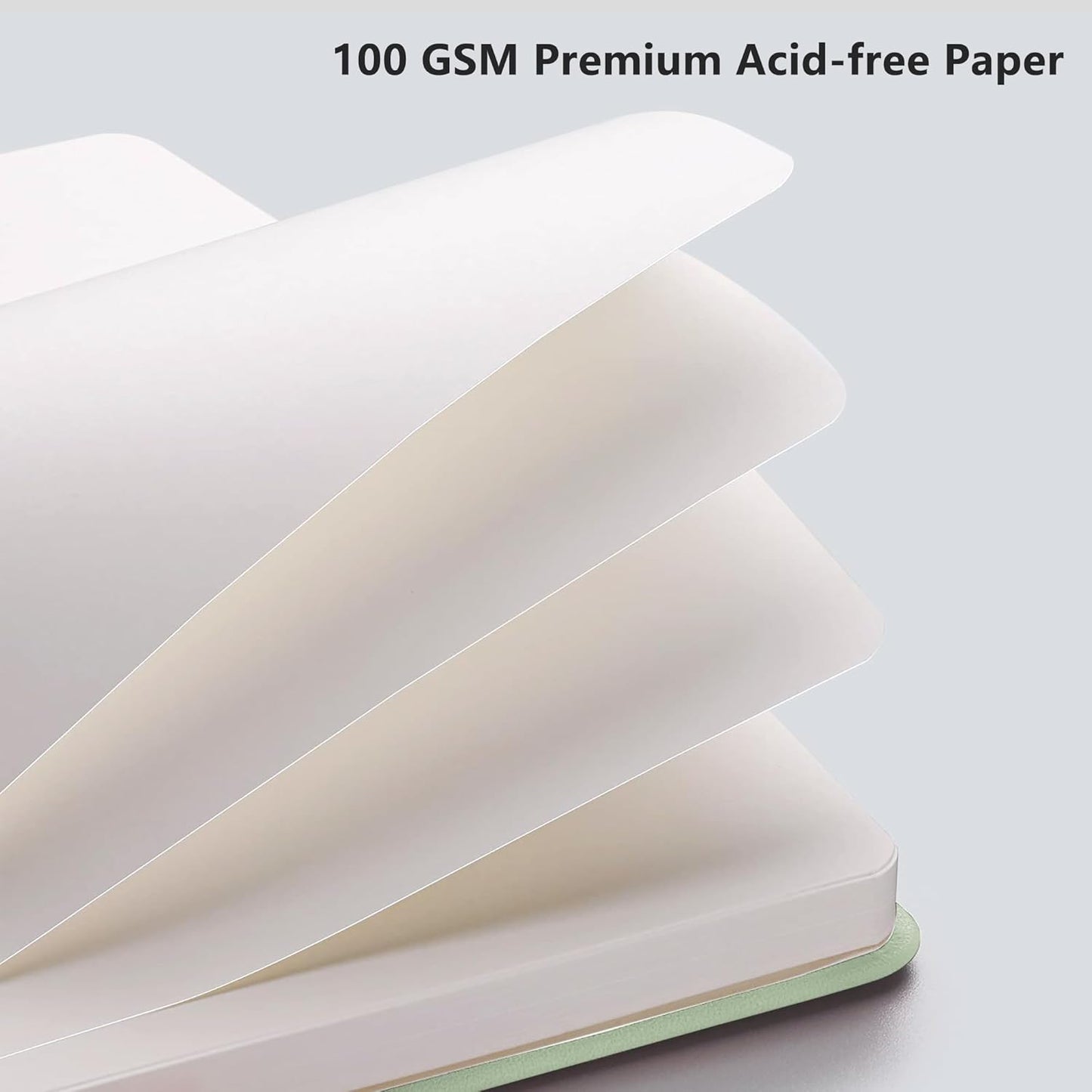 RETTACY Blank Journal Notebook, 192 Pages, A5 Medium Size (5.7'' x 8.3''), Leather Hardcover, 100 GSM Thick Paper, for Sketching, Drawing, Painting (Light Green)