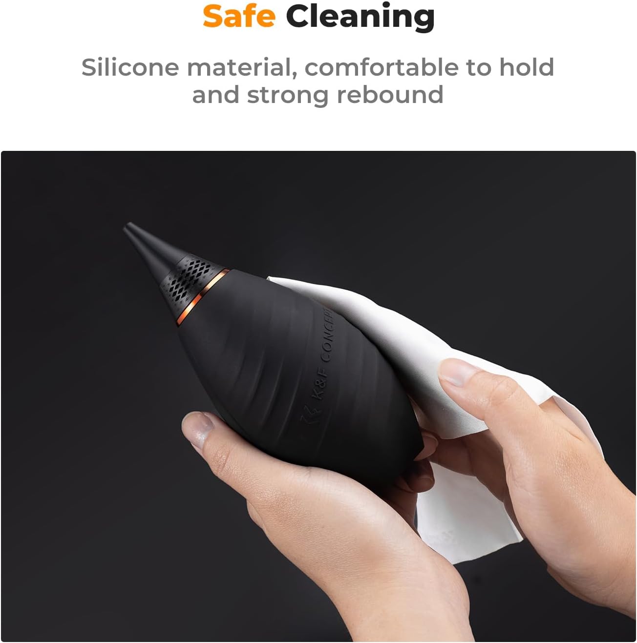 K&F CONCEPT Soft Tip Strong Air Blower, Single Air Intake Camera Lens Blower with Short Nozzle, for Digital SLR Lens Sensor LCD Screens Musical Instruments Keyboards Telescope Filters