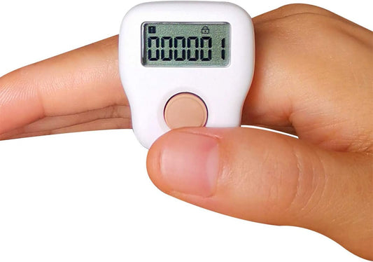 Rechargeable Silent Finger Counter 6 Channels Digital Tasbih Tally Clicker with LED for Prayer Knitting Sports Gift