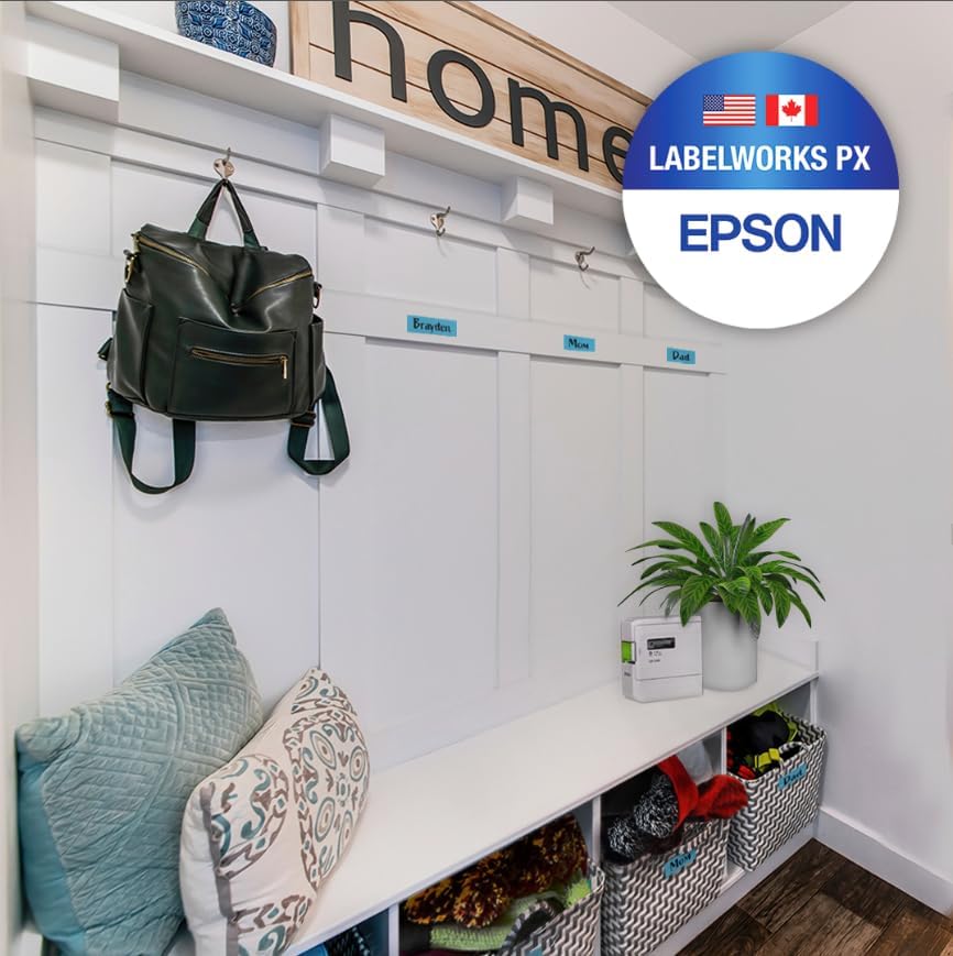 Epson LABELWORKS 224BMLPX Genuine PET (Polyester) Tape Cartridge - Black on Matte Blue Designer Craft Label Maker Tape - 1" (24MM) Wide, 26'