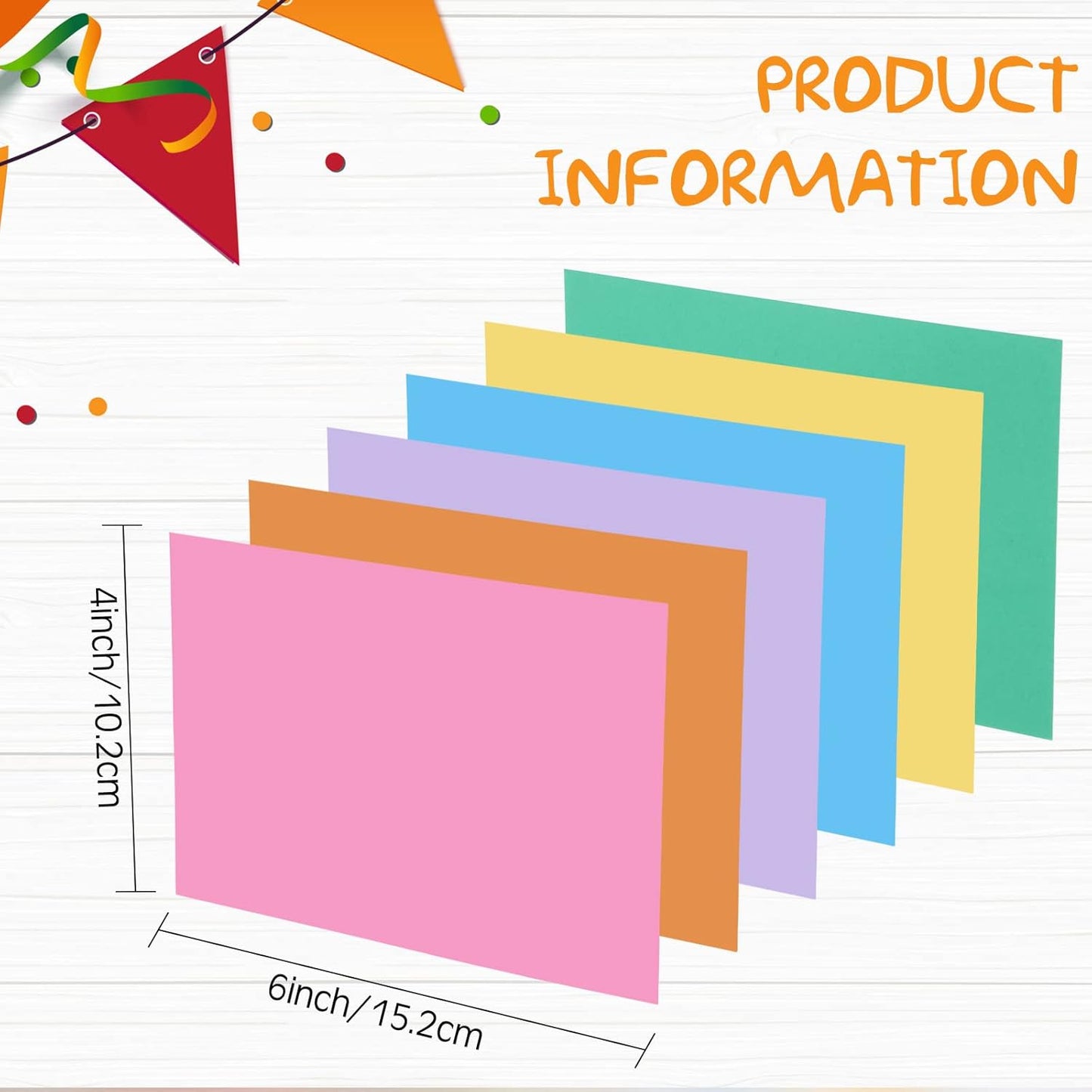 Fainne 300 Pcs Blank Index Cards 180 Gsm Thick Card Stock Assorted Color Neon Blank Flash Cards Colorful Study Notecards for Organizing(4 x 6 Inch,Bright Colors)