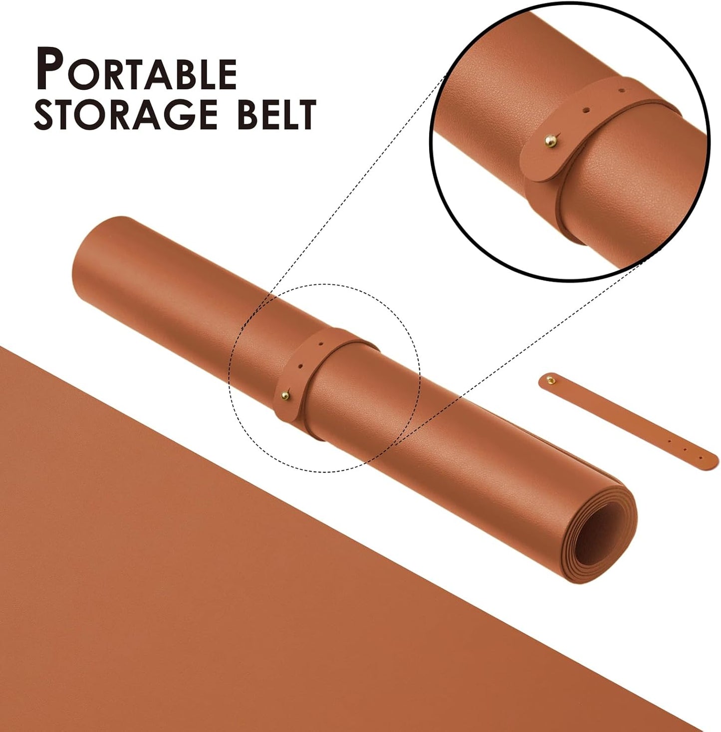 Leather Desk Mat - Small Non-Slip PU Desk Pad for Office and Home - Desk Organization and Accessories - Ideal for Large Mouse Pad and Small Desk Mats on Top of Desks (Brown,23.6"x 13.8")