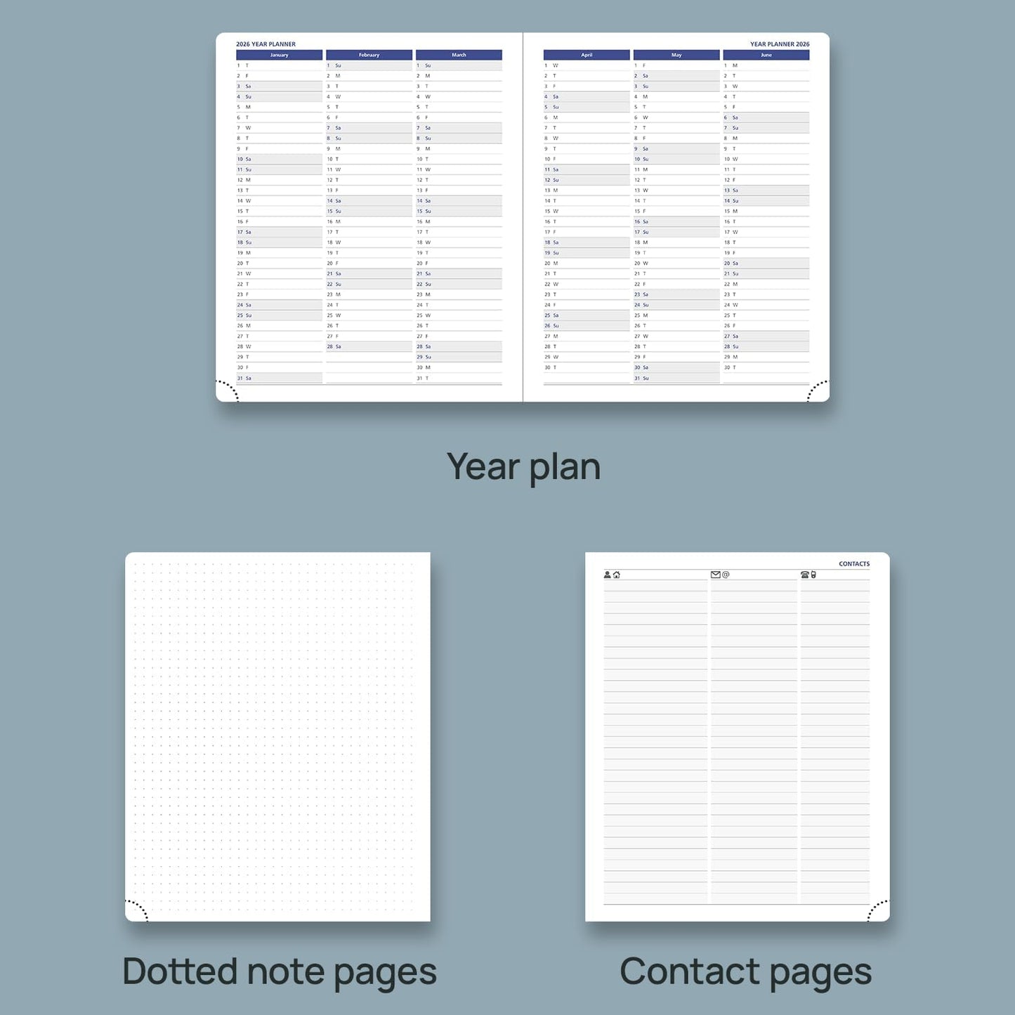 POPRUN Weekly Planner 2025-2026, 7.25'' x 8.5'', 15-Minute Hourly Appointment Book (July 2025-June 2026) with PU Leather Softcover, Monthly Tabs, Inner Pocket - Claret