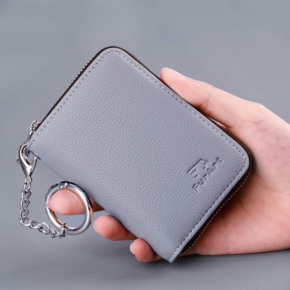 FurArt Zipper Wallet Women, RFID Blocking Credit Card Wallet, Business Card Holder, Compact Size KeyChain Wallet