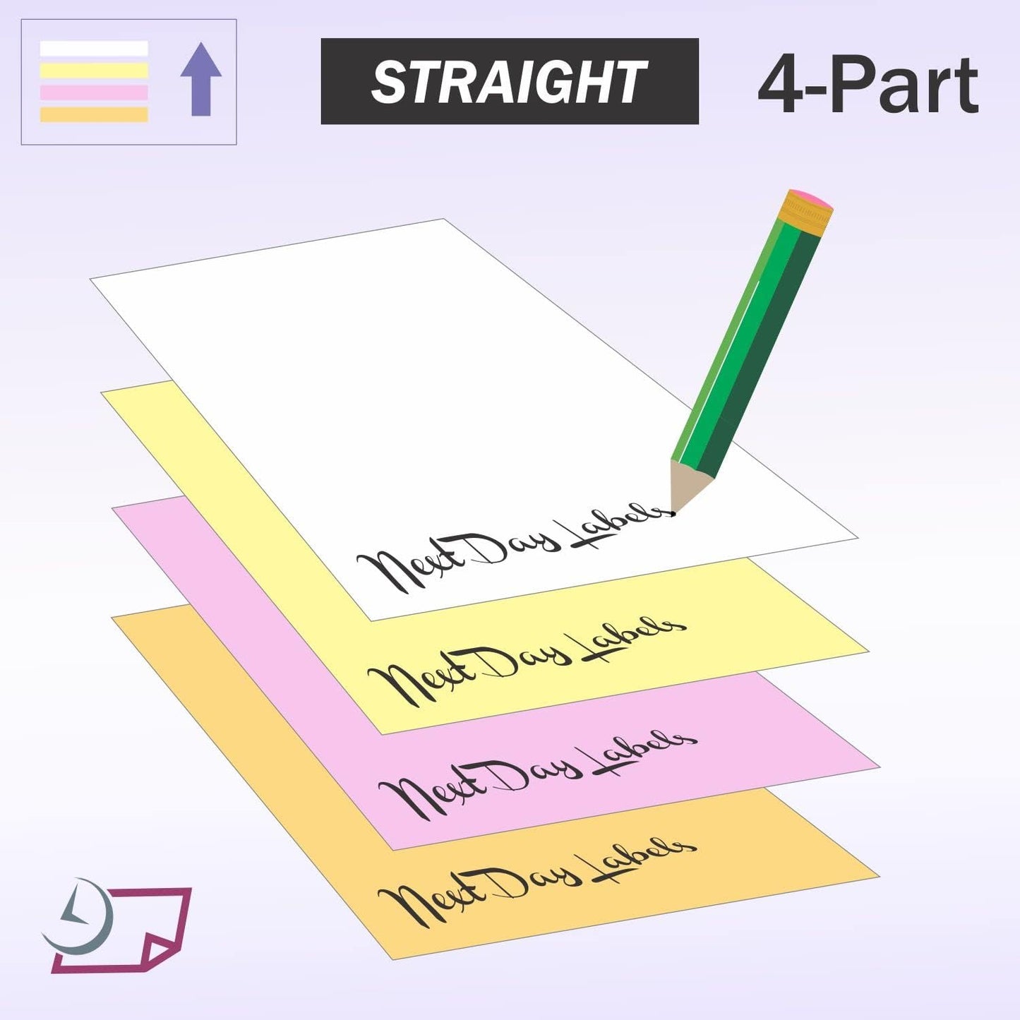 NextDayLabels - Superior Carbon-Less NCR, Pre Collated Paper, 500 Sheets Per Pack (8-1/2" x 11" 4 Part Straight, #5925)