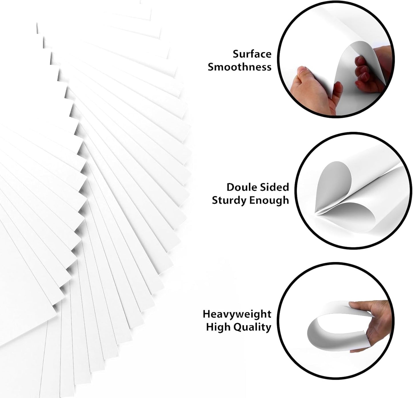 OcePor 100 Sheets White Cardstock 8.5” x 11”, 92lb/250gsm Card Stock, Thick Card Stock Paper, Heavy Cardstock Paper for Printer, Resume, Scrapbooks, Art, Crafts, Business Cards