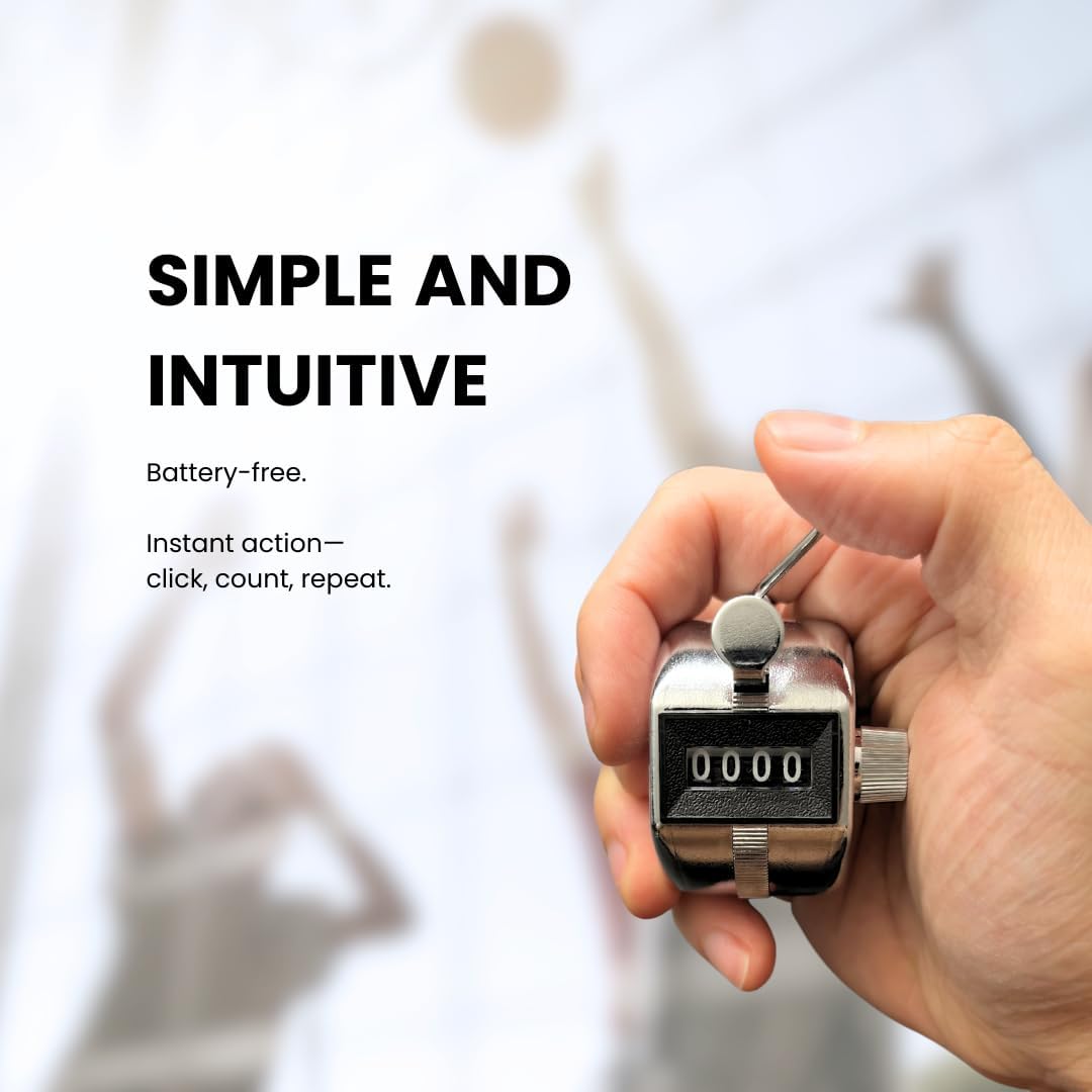 TC-04 Handheld Tally Counter, Digital Pitch Counter Clicker, Mechanical Lap Counter, Taiwan Made Heavy Duty Counter