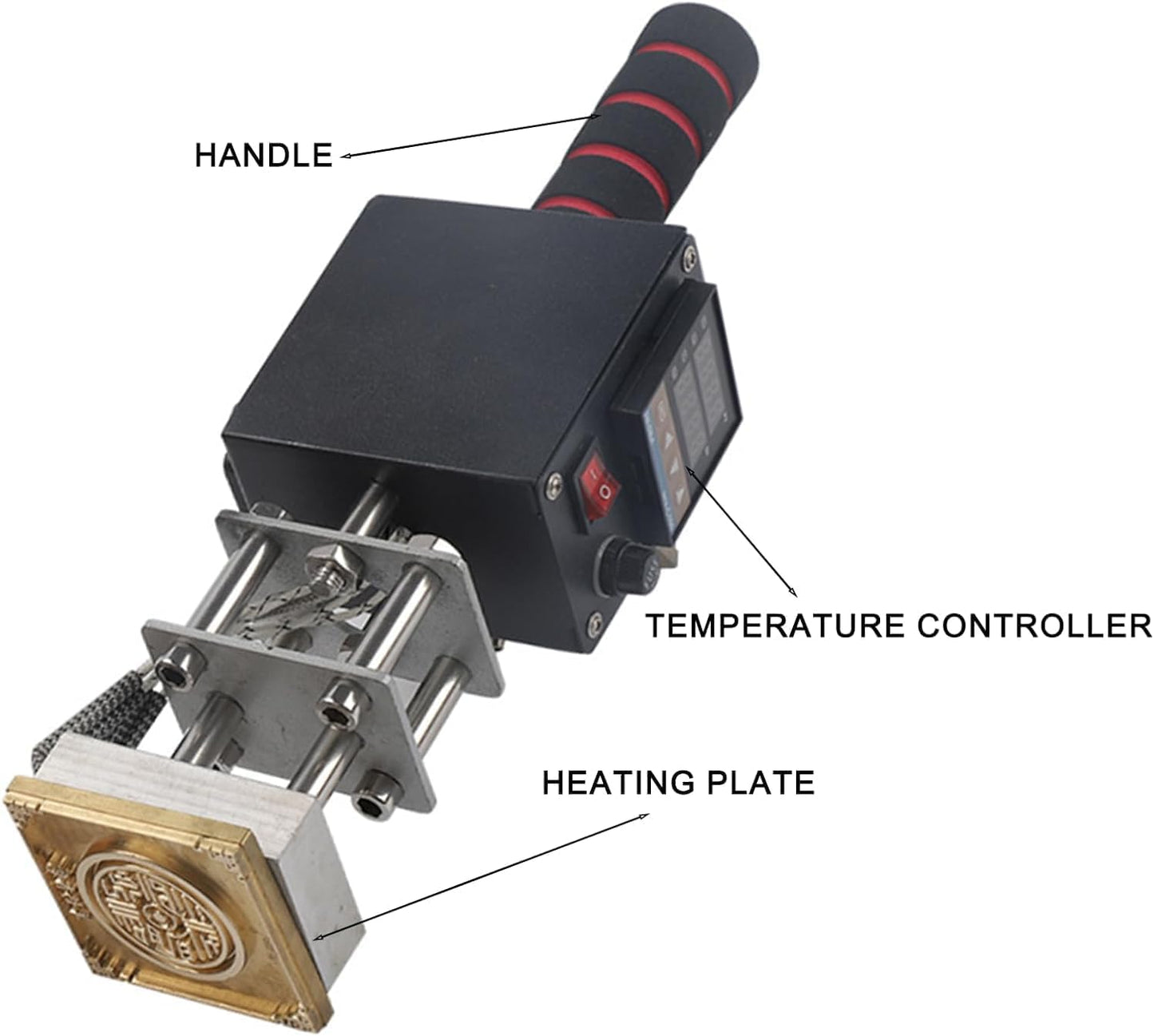 Embossing Machine, 110V 500W Handheld Portable Hot Stamping Branding, Machine Heat Press Digital Leather Tool, Paper Wood Custom Logo Food Foil Stamp Printer (Precise Location 8-10cm)