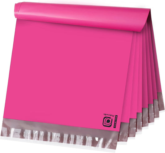POLYSELLS 100 pcs 14.5x19 Inches Pink Poly Mailers Shipping Envelopes, Strong Adhesive Sealing, Waterproof, and Tear-resistant Postal Mailing Bags for Clothing, Books, and Accessories