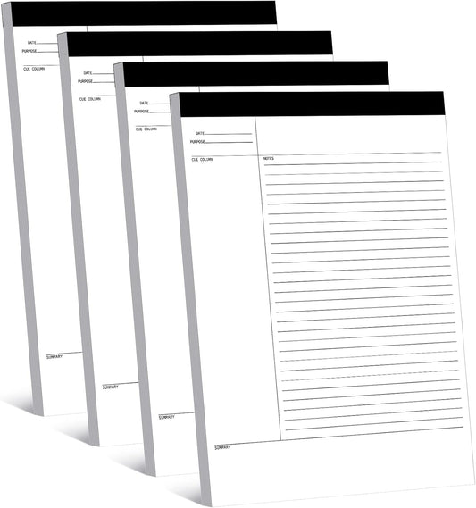 Outus 4 Pack Legal Pads 8.5" x 11.75" 50 Sheets/writing Notepad, White Note Pads Legal Ruled Writing Notepad for Home Teacher Student College Ruled Office Business