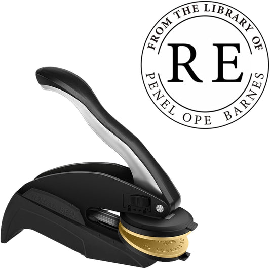 Custom Book Embosser | Personalized Library Embosser | Initials Stamp | from The Library of Self Ink Stamps (Initials 2)