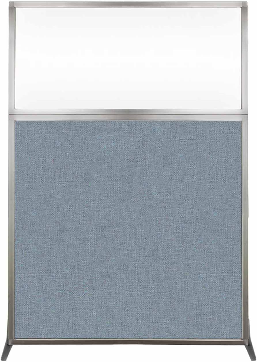 Versare Hush Screen Portable Room Divider | Workstation Wall Divider | Freestanding Privacy Hush Panels | Clear Windows | Fabric Office Divider Screen | Great for Room Separation