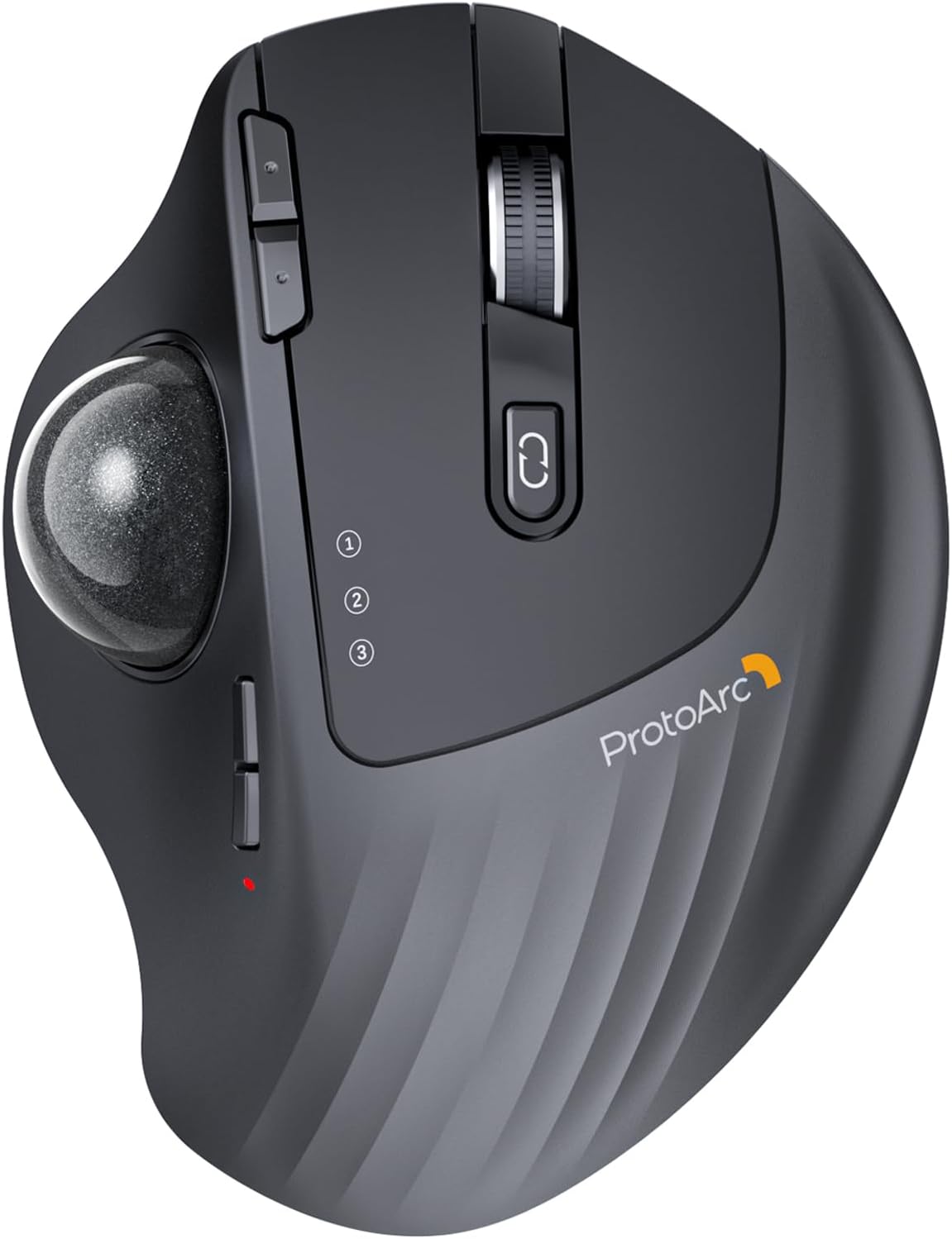 ProtoArc Wireless Trackball Mouse, EM01 NL Ergonomic Bluetooth Rollerball Thumb Rechargeable Computer Laptop Mouse, Adjustable Angle & 3 Device Connection for PC, Mac, Windows-Gray Ball