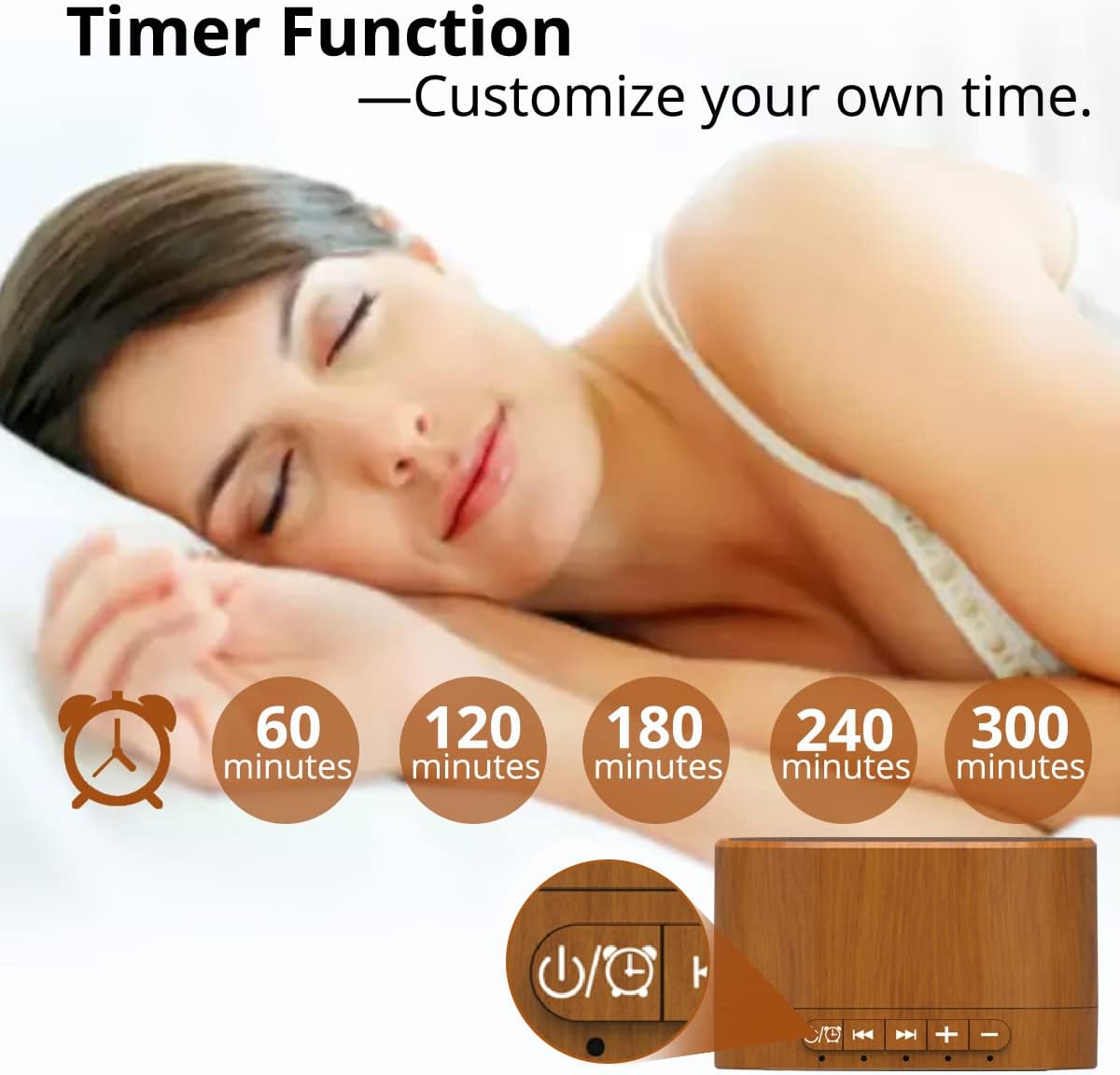 Magicteam Sound Machines White Noise Machine with 20 Non Looping Natural Soothing Sounds and Memory Function 32 Levels of Volume Powered by AC or USB and Sleep Sound Timer Therapy for Baby Kids Adults