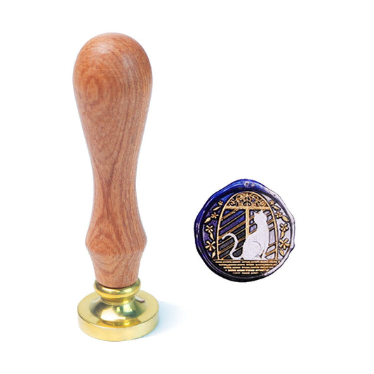 Wax Seal Stamp, ANBOSE Animal Sealing Wax Stamp with Removable Brass Head Wooden Handle, Cat Wax Sealing Stamp for Envelope Sealing Wax