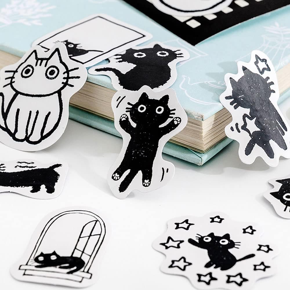 Small Cute Cat Stickers for Scrapbooking Bullet Journal DIY Decoration Journaling Planners Suitcase Diary Notebooks, Album Laptop Phone Case Art Craft, 45 Designs…