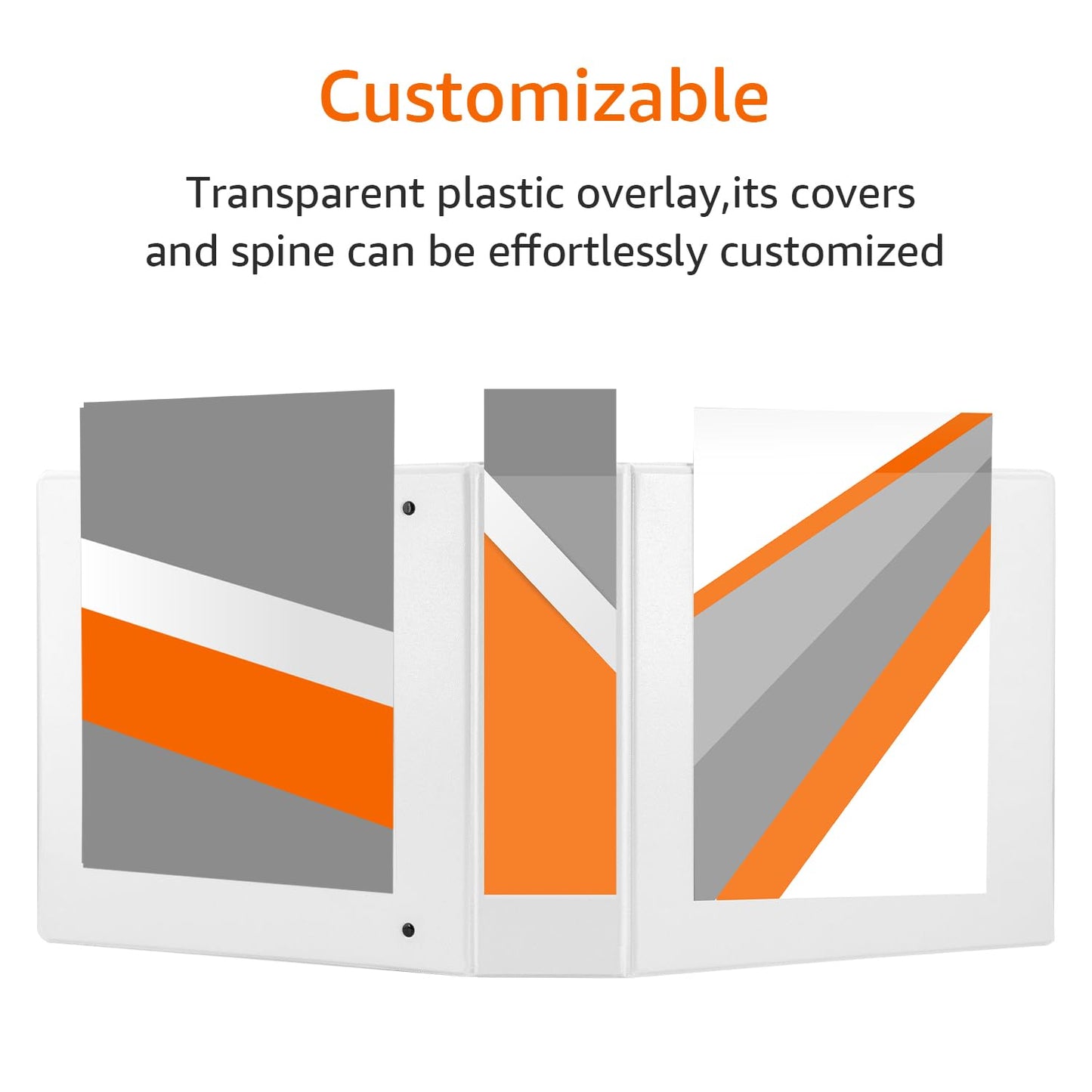 Amazon Basics 3 Ring Binders, 2 Inch, 4 Pack, D-Ring Organizer for School, Home Office, White