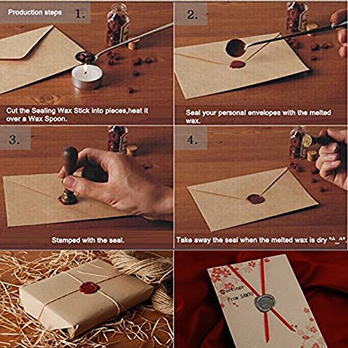 Samyo Creative Romantic Stamp Maker Classic Old-Fashioned Style Brass Color Wax Seal Sealing Stamp Vintage Antique Alphabet Initial Letter Set - (Letter V)