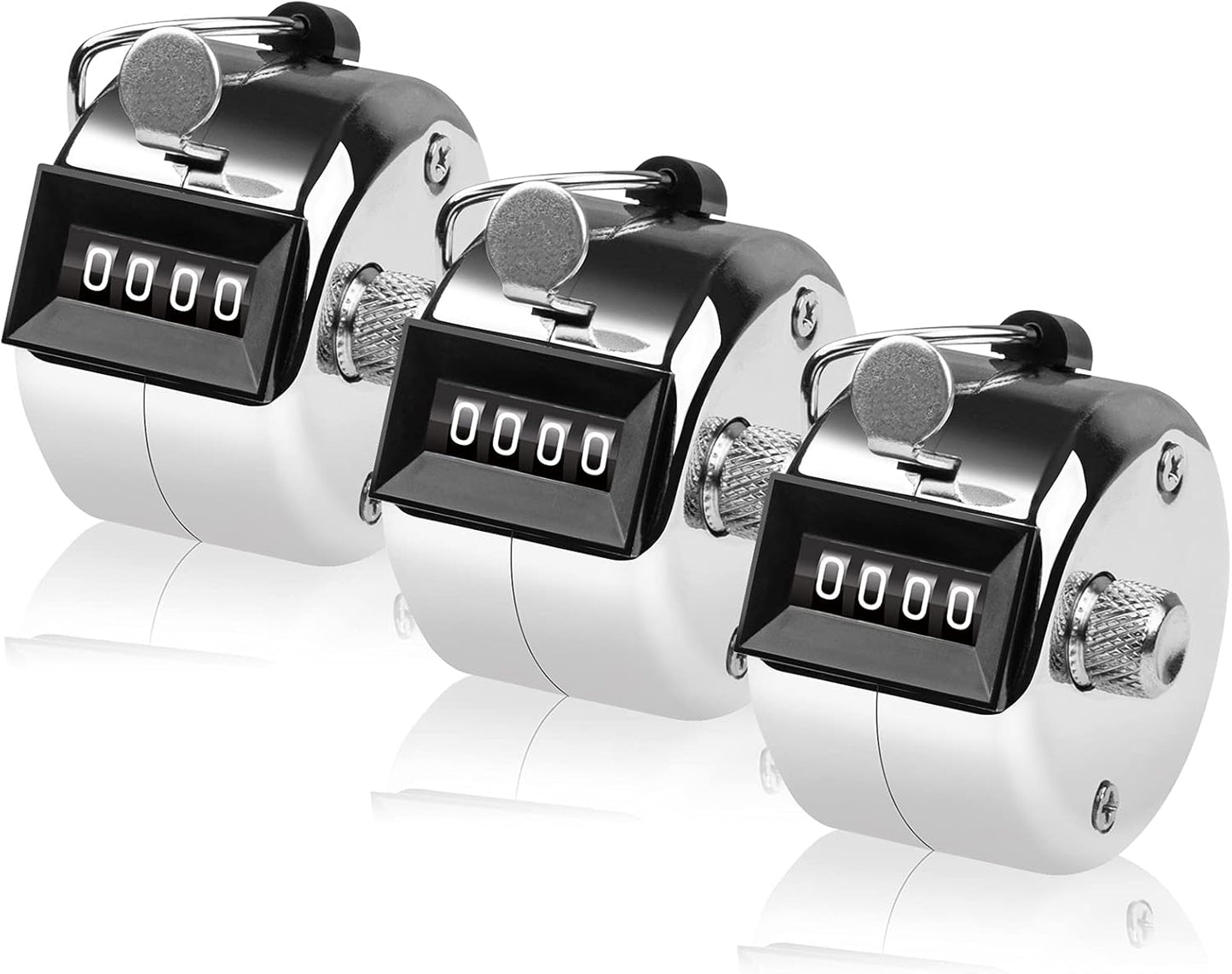 Tally Counter, 4-Digit Clicker Counter, Metal Hand Tally Counters Clicker Pitch Counter for Counting, Knitting, Coaching, Golf, Lap, Fishing