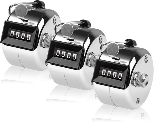Tally Counter, 4-Digit Clicker Counter, Metal Hand Tally Counters Clicker Pitch Counter for Counting, Knitting, Coaching, Golf, Lap, Fishing