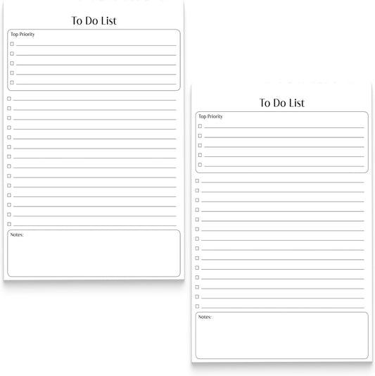Better Office Products Mini To Do List Notepads, 5.5" x 8.5", Planning Note Pads, 50 Sheets, Daily Agenda Productivity Checklist Organizer, 100 Total Sheets (2 Pack)