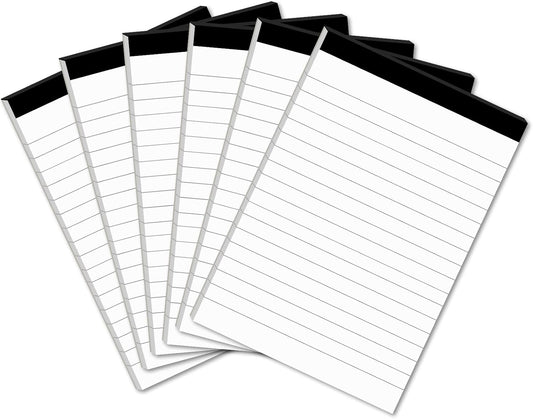 6 Pcs Perforated Note Pads College Ruled - 4" x 6" Inch Writing Notepad for Daily Planning - Perforated Small Notepads with 31 Sheets per Pad - Ruled Papers