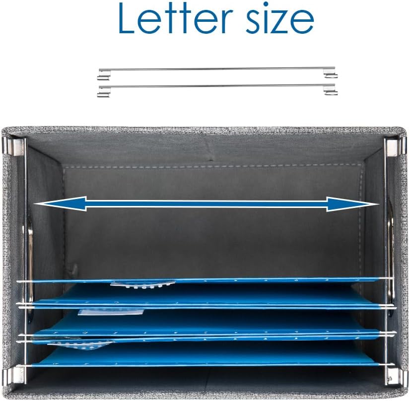 PRANDOM File Organizer Box - Set of 1 Collapsible Decorative Linen Filing Storage Hanging File Folders with Lids Office Cabinet Letter Size Purple (14x9.3x10.8 inch)