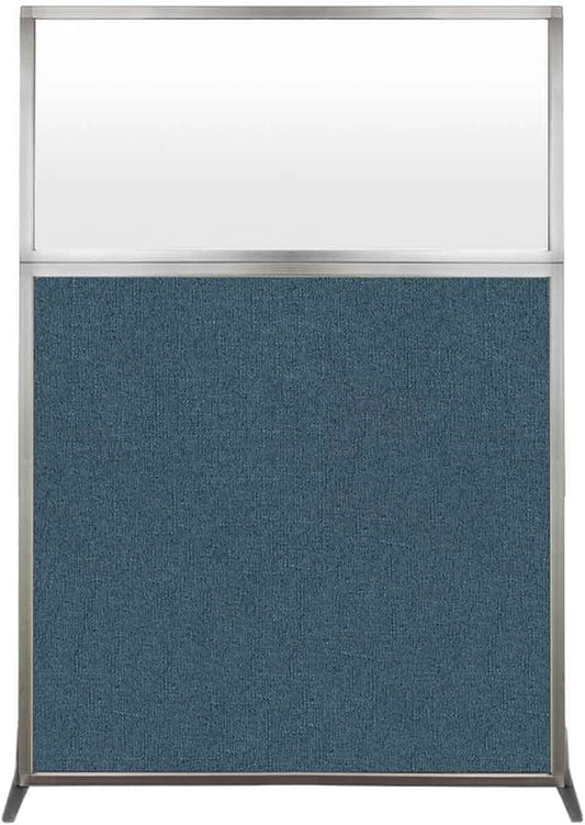 Versare Hush Screen Portable Room Divider | Workstation Wall Divider | Freestanding Privacy Hush Panels | Frosted Windows | Fabric Office Divider Screen | Great for Room Separation