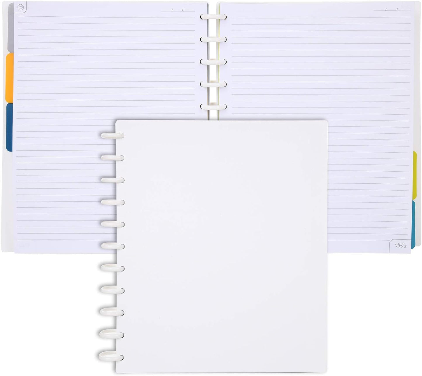 Talia Discbound Notebooks, Planner, Customizable, (White, Letter (8.5in x 11in))