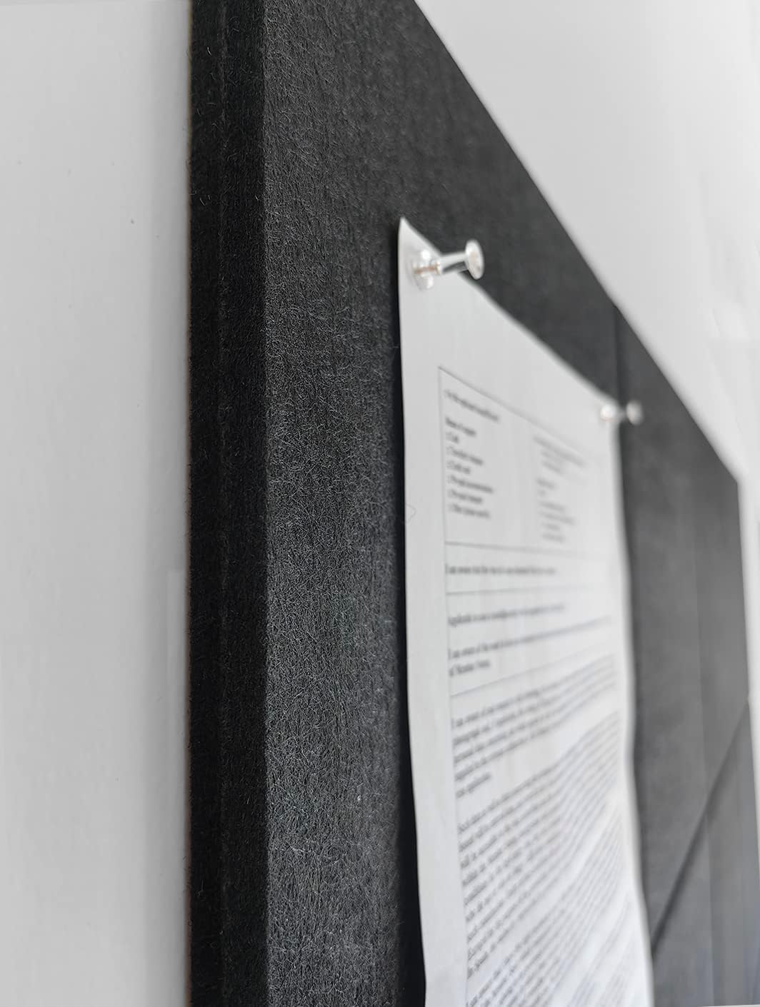 Large Cork Board Alternative - 12-Pack Felt Wall Tiles with Safe Removable Adhesive Tabs, Cork Wall Tiles Bulletin Board Home Office Essentials - Black