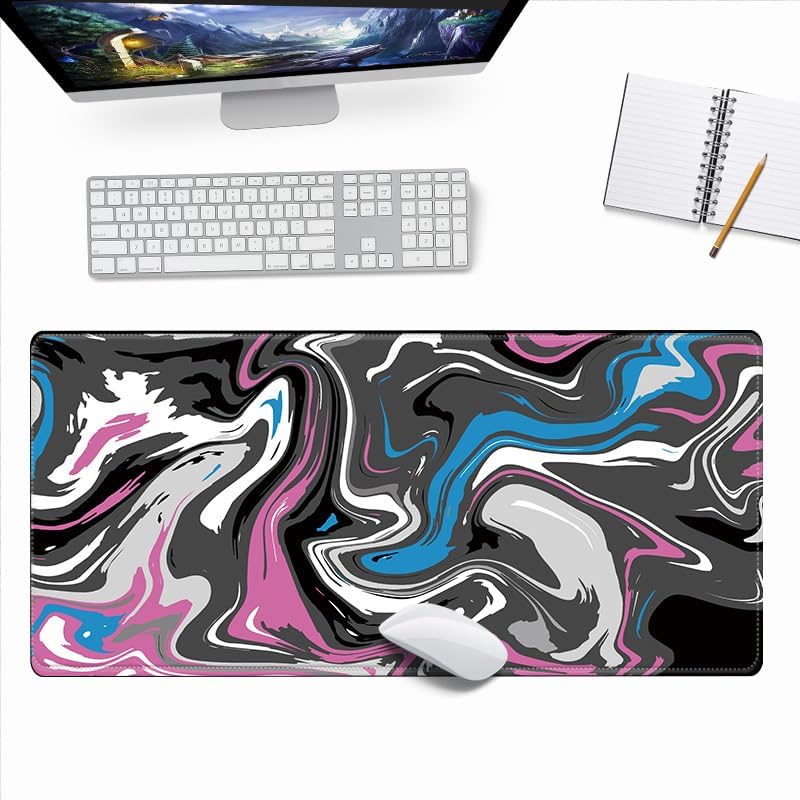 Large Mouse Pad for Desk - Gaming Mouse Pad with Non-Slip Base Stitched Edges, Desk Mat Desk Pad for Keyboard and Mouse