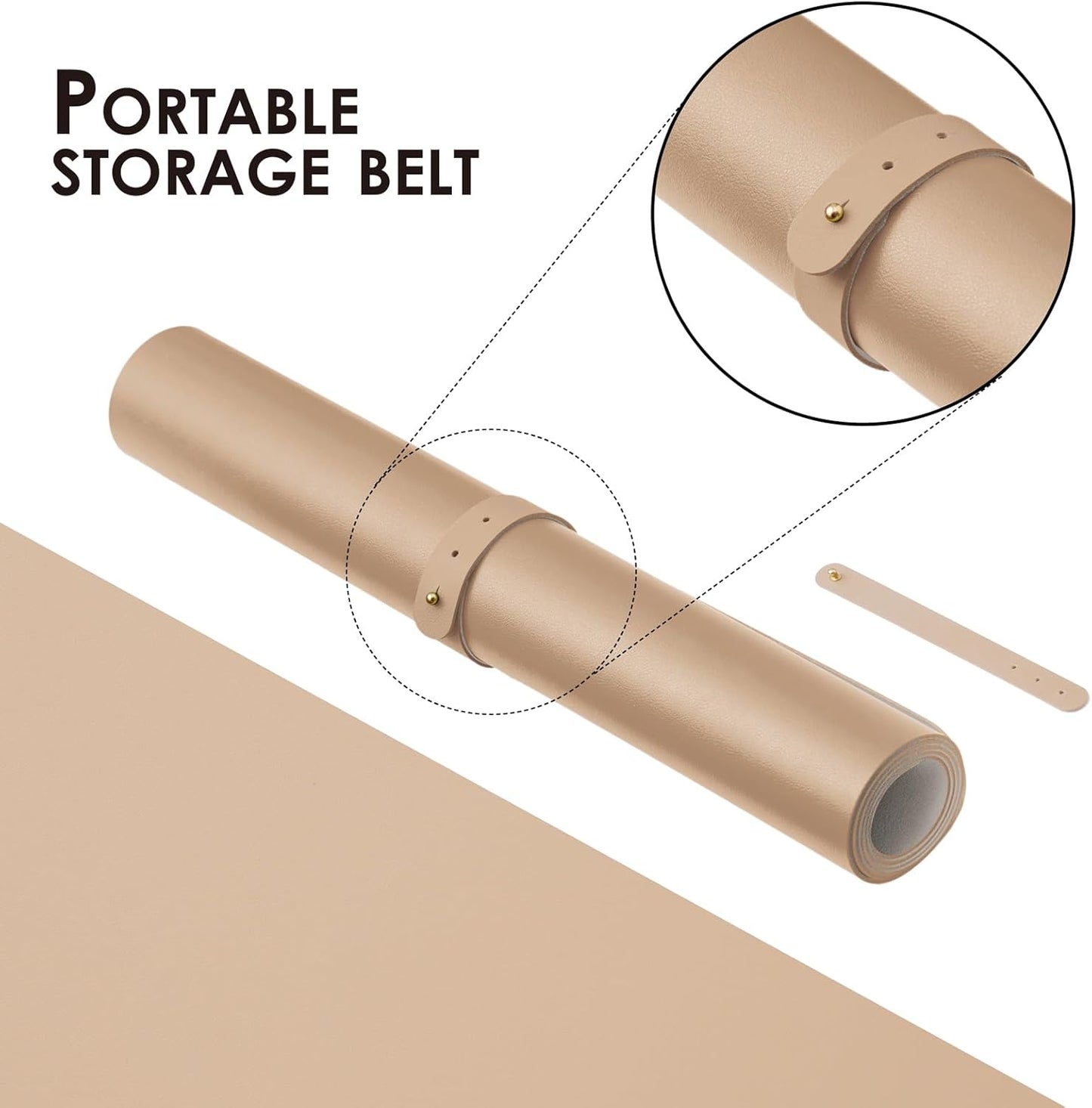 Large Desk Mat - 47.2"x 17" Non-Slip PU Desk Pad for Office and Home - Ideal for Large Mouse Pad and Desk Mats on Top of Desks(Apricot)