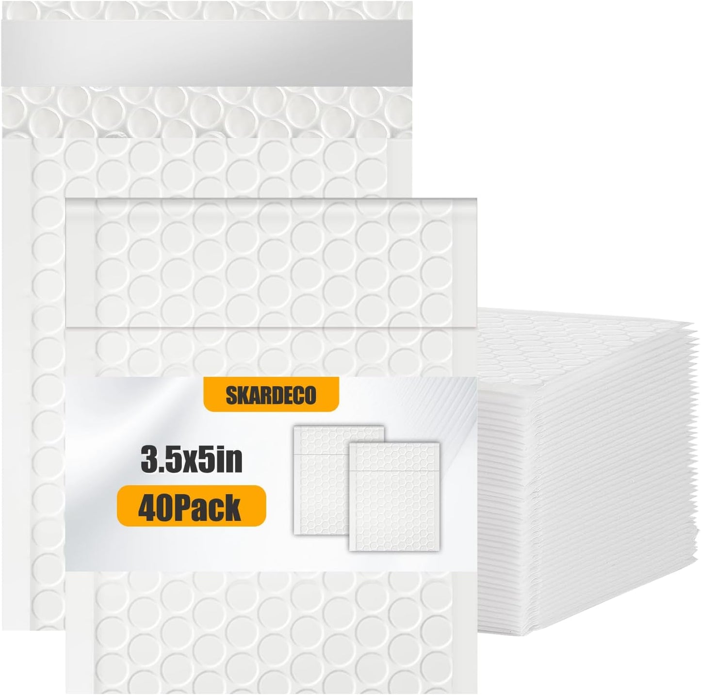 Bubble Mailers 3.5x5 inch 40Pack White Bubble Mailers Self-Seal Padded Mailing Envelopes Bubble Opaque Padded Mailer for Small Businesses to Package and Mail Jewelry Cosmetics#0000
