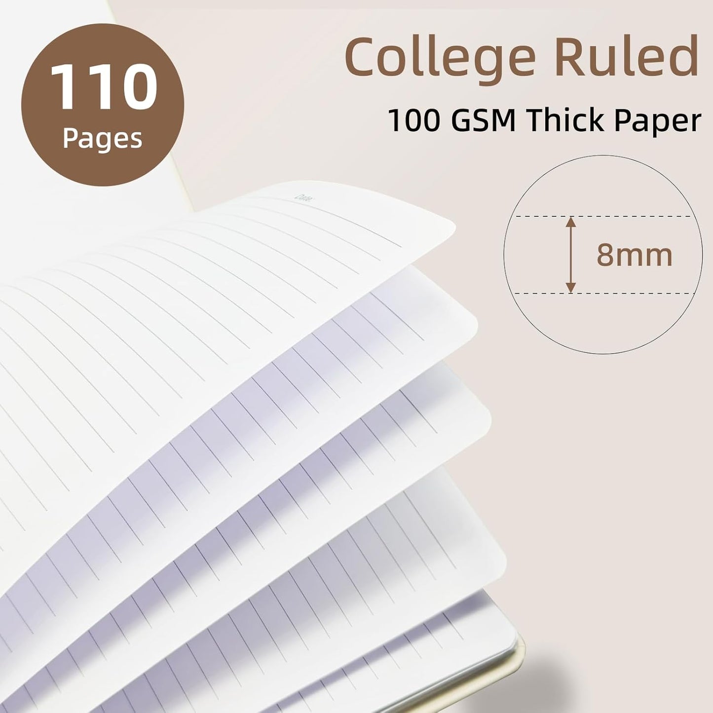 Cute Spiral Notebook journal A4 Aesthetic Pretty Design for Women Girls Kawaii with Pocket, 8.5 x 11 inch, Lined, Black Plaid