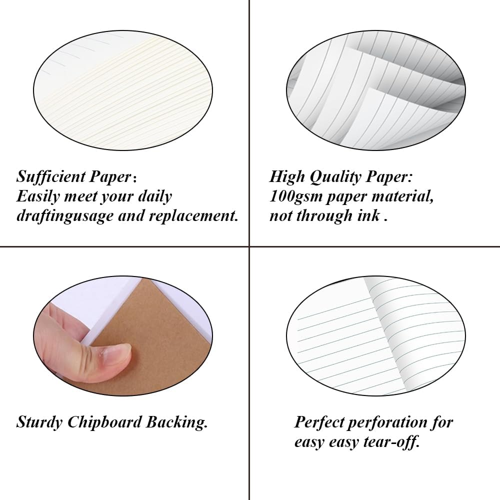 Yaridar 17" x 11" Legal Pads, 25 Sheets/50 Pages Per Legal Note Pads, Line Notepads, 100Gsm White Line Paper