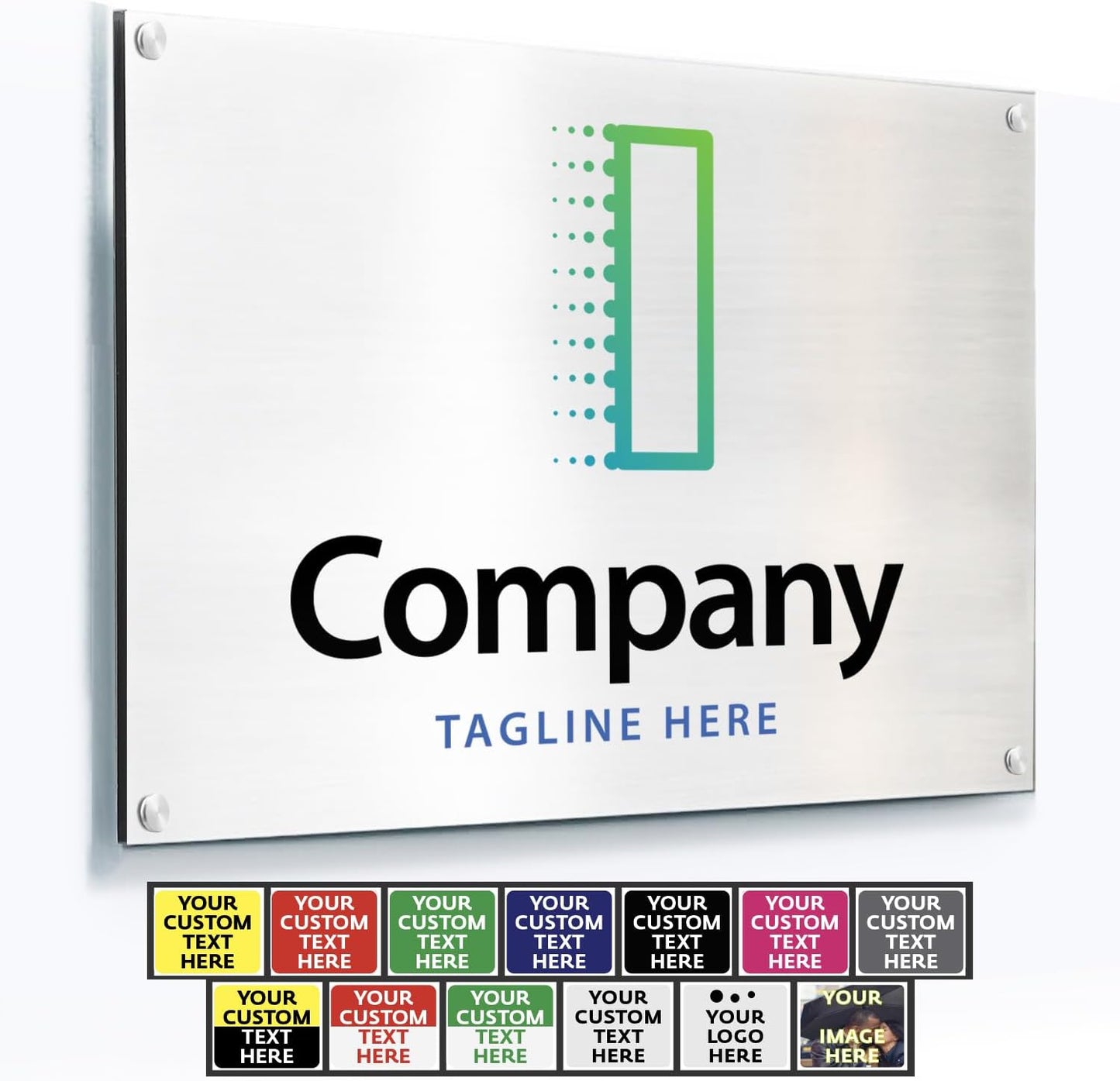 Custom Metal Signs, Personalized Aluminum, Customized Safety, Business Signs, Waterproof Outdoor, White Aluminum (Logo, 30x24 In)